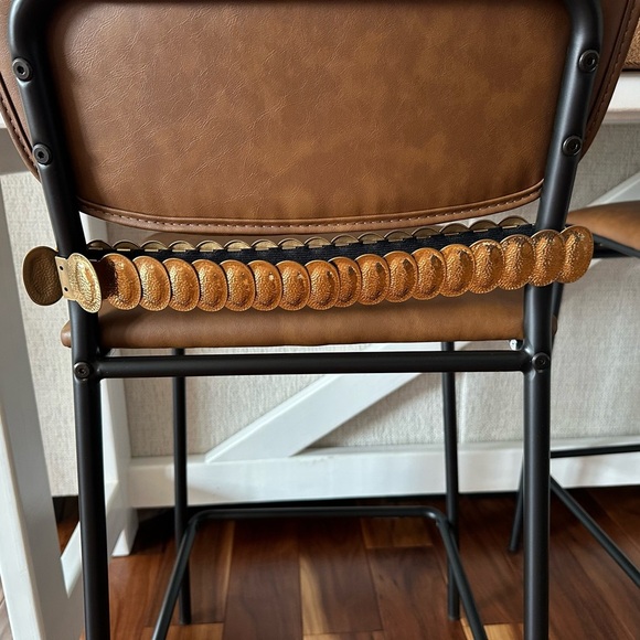 Vintage Gold Colored Stretch Elastic Metal Belt Small/Medium - Picture 4 of 4